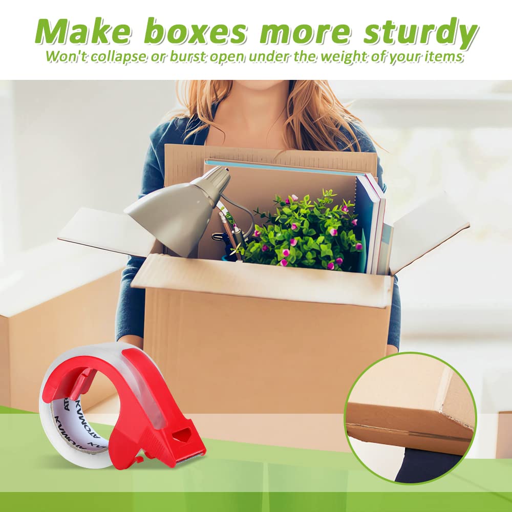 KAMOTA Packing Tape, 36 Rolls Heavy Duty Clear Packaging Tape for Shipping Packaging Moving Sealing, 1.88 inches Wide, 65 Yards Per Roll, Total 2340 Yards with 4 Dispensers