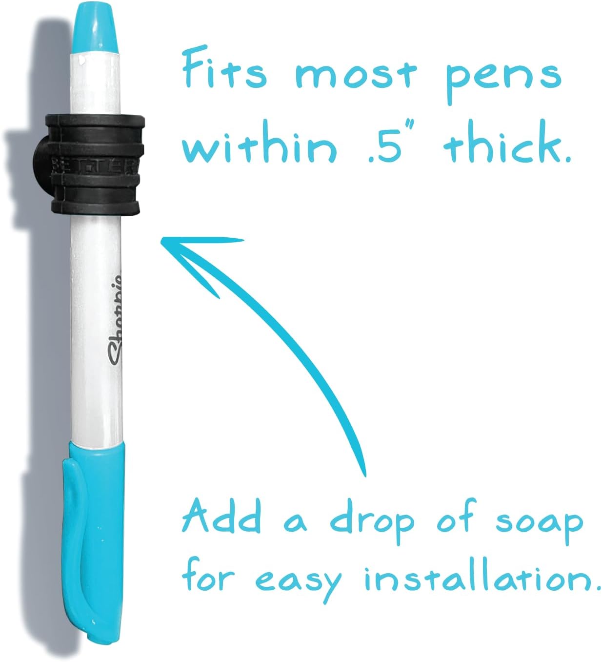 Stick-O Pen Magnetic Pen Pencil Holder - Holds Most pens, Pencils, and Thin Markers. Ideal for Fridges, Task Boards, Workshops, Classrooms, Offices, and Kitchens. (Three Pack)