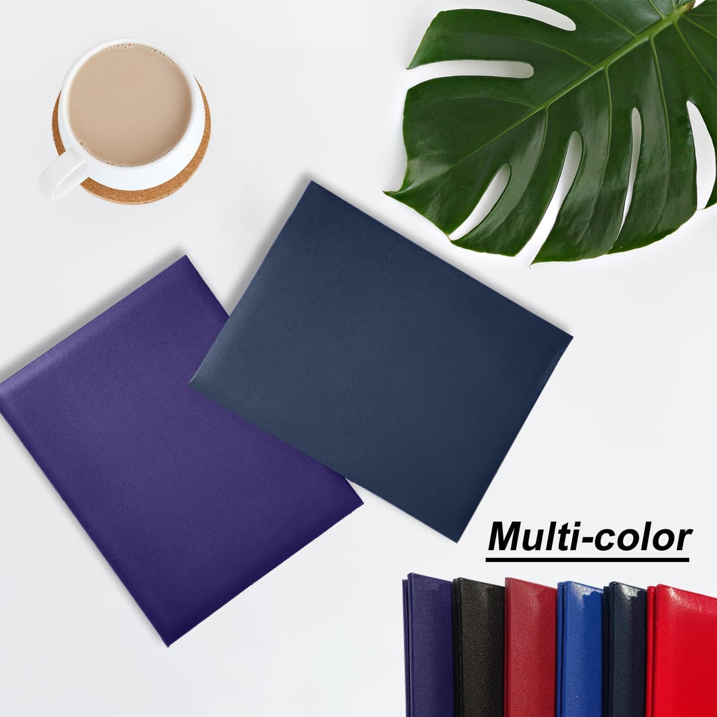 Certificate Holders 8.5"x11" Graduation Diploma Cover Document Leather Folders,Navy Blue-5 Pack
