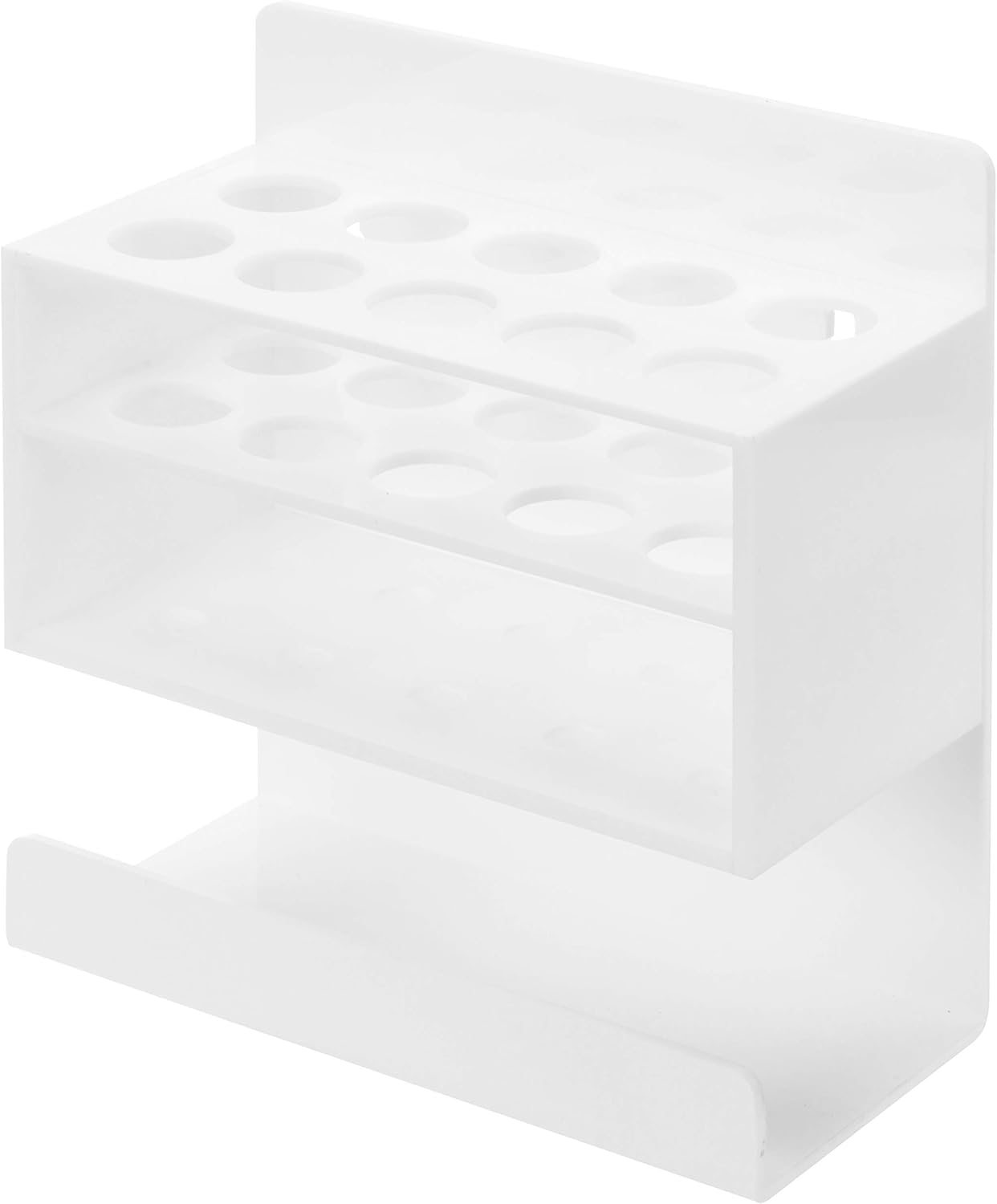 MyGift Dry Erase Marker Holder 10 Slots Whiteboard Marker Holder For Wall Dry Erase Eraser Holder Wall Mount White