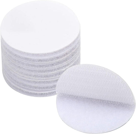 BRAVESHINE 24PCS Round Industrial-Strength Hook and Loop Fasteners with Adhesive - Wall Hanging Interlocking Tapes - Double Sided Adhesive Stickers for Carpet Gripping - Round 2 inch