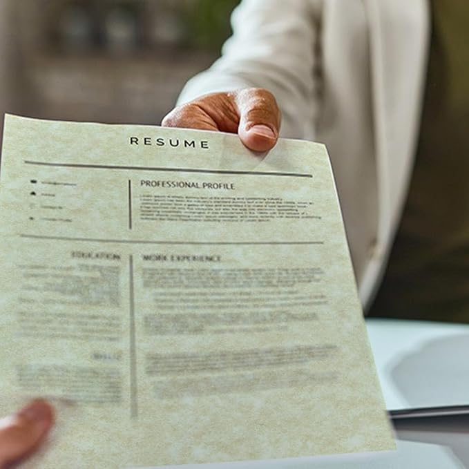 120 Sheets Parchment Paper for Certificates, 8.5" x 11", 100 GSM Double-Sided Stationery Paper for Resumes & Diplomas, Printer-Friendly (Ivory)