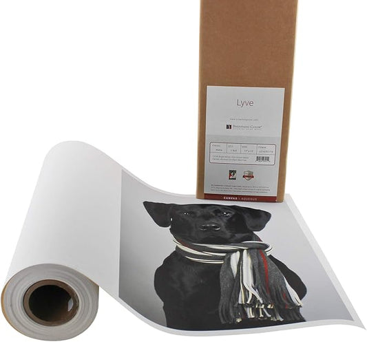 Premium Lyve Matte Canvas Paper Perfect For Use on Professional Makes and Models of Epson, Canon and HP printers preferred by Professionals. 19 mil textured Canvas offered in a 17 inch by 10 ft roll
