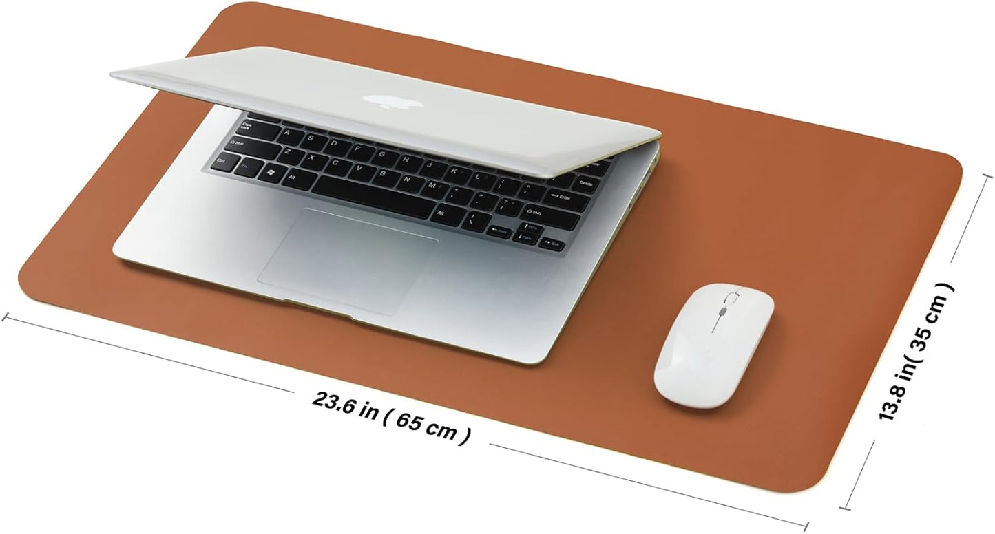 Cork Desk Mat - Small Dual-Sided Desk Pad for Office and Home - Desk Organization and Accessories - Ideal for Large Mouse Pad and Small Desk Mats on Top of Desks(Brown,23.6"x 13.8")