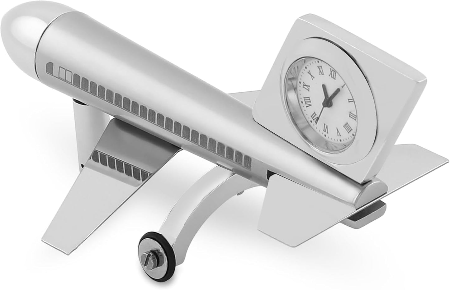 Aeroplane Miniature Table Clock, Stylish Analog Desk Clock & Paper Weight, Manual Adjustment, Easy Battery Replacement, Students, Vintage Decor for Home & Office