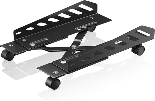 AGPTEK CPU Stand, Computer Tower Stand Adjustable Length(15.7"-20")and Adjustable Width (6.3"-11.8") with 2 Locking Wheels and 2 Caster Wheels, UPC Steel Rolling Stand Computer Stand for Desktop Tower