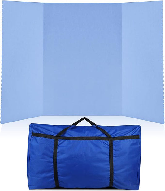 Paterr Trifold Poster Board with Storage Bag, Hook and Loop Fabric, Foldable 3 Panel Presentation Board for Science Fair and Exhibitions(Blue,72 x 36 Inch)