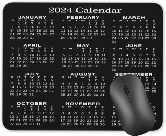 Calendar Mouse pad, Natural Rubber Mouse Pad, Quality Creative Gaming Rectangle Mouse Personalized Desk Mouse Pad 9.5 inch x 7.9 inch (2024 Calendar)