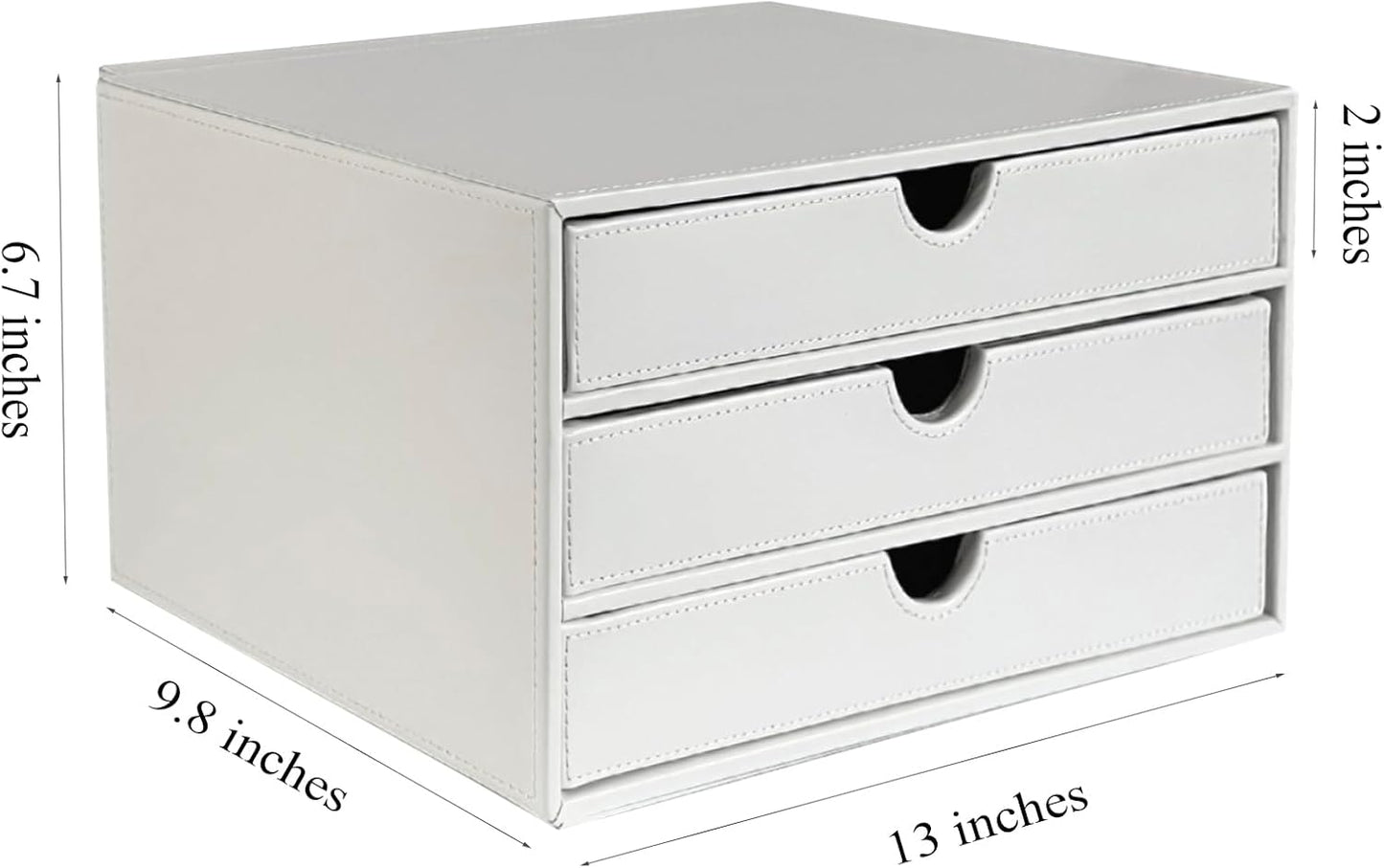 UnionBasic Document Organizer, 3-Drawer File Cabinet Document Storage Box, Office Desktop Filing Organizer, White