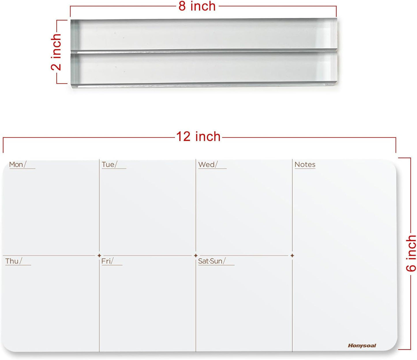 Desktop Whiteboard 12" x 6" Desktop Weekly Planner Whiteboard-Dry Erase Board-Portable Dry Erase Calendar to Do List White Board