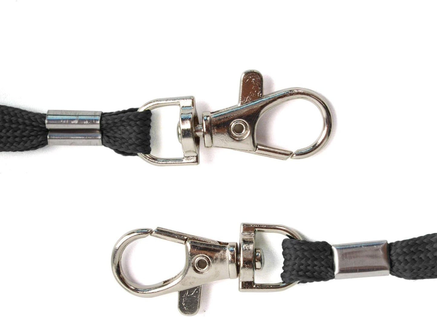 Black Lanyards 50 Pcs Bulk Lanyard for Id Badges Flat Lanyard with Badge Clip Swivel Hook (50, Black)