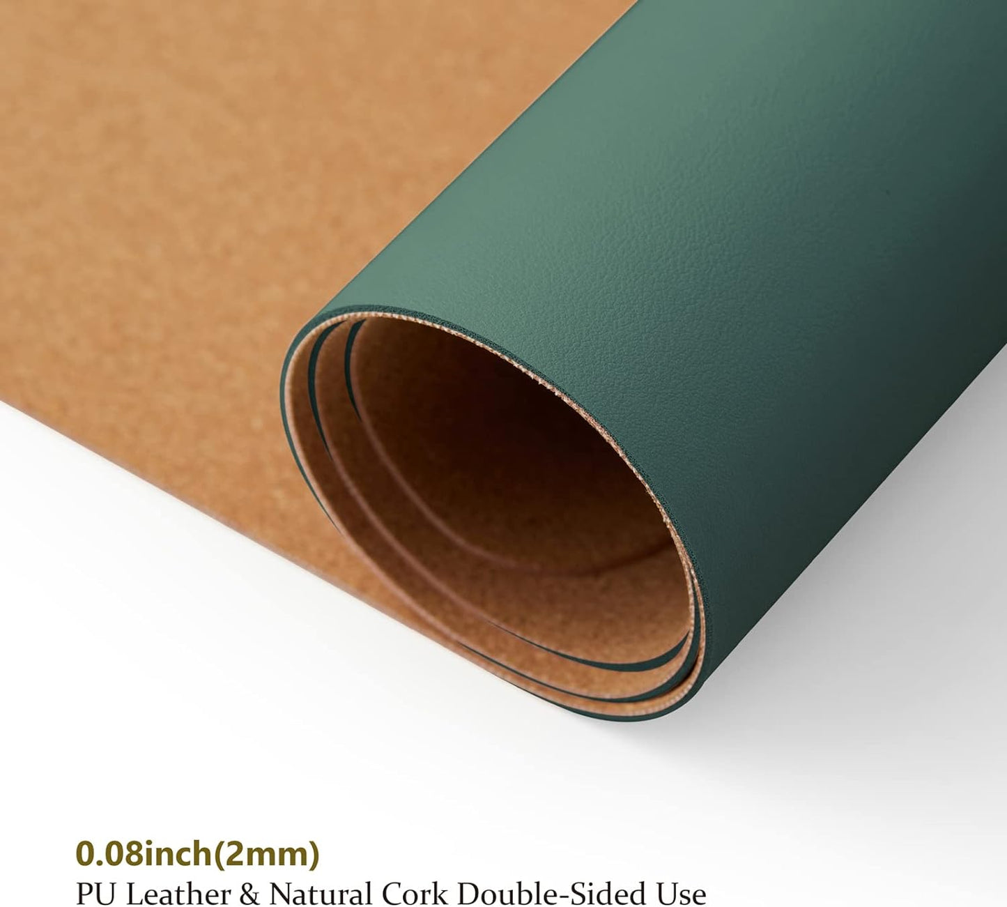 Cork Desk Mat - Dual-Sided Desk Pad for Office and Home - Desk Organization and Accessories - Ideal for Large Mouse Pad and Desk Mats on Top of Desks(Dark Green,90cmx 43cm)