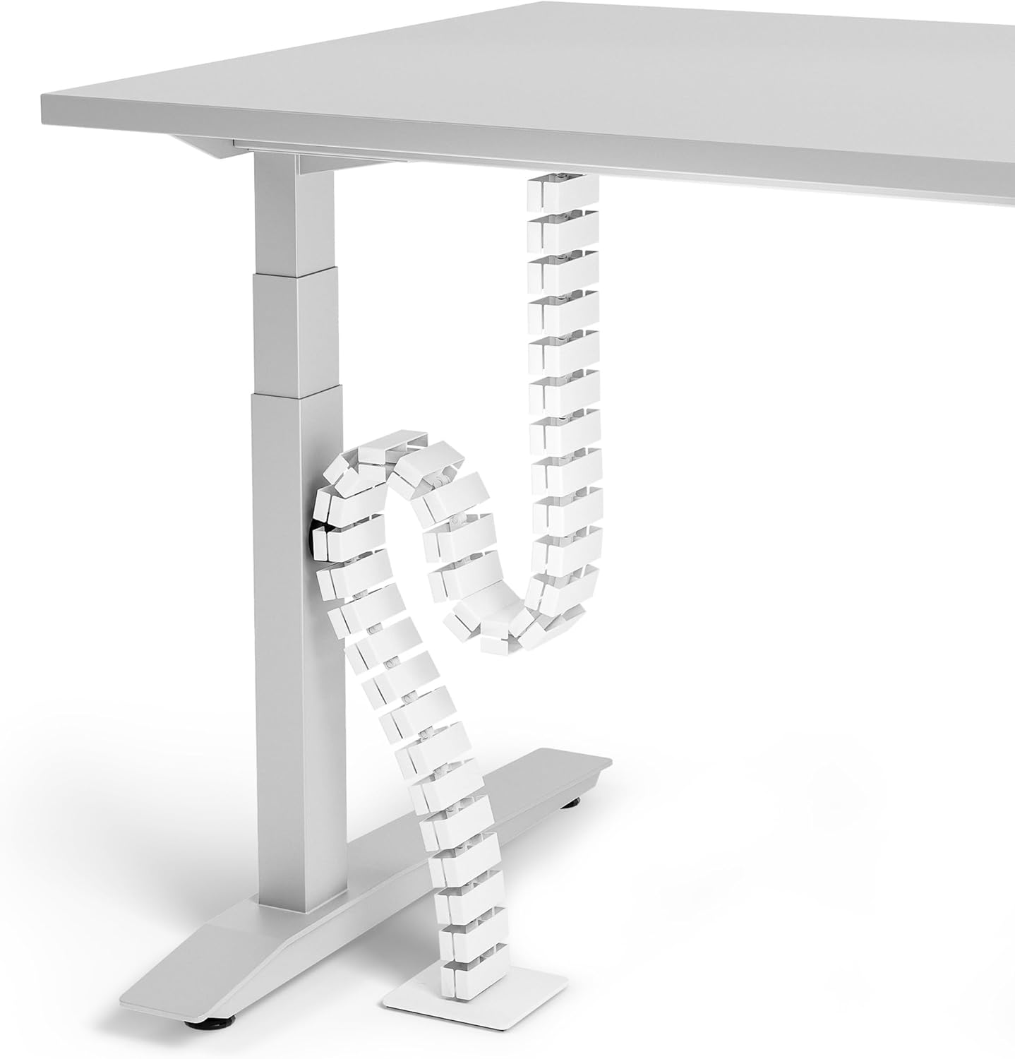 VALU Cable Management Spine – 49 Inch Cable Organizer for Standing & Fixed Desks – Sturdy & Flexible with Magnetic Link – Cord Management System Under Desk with Steel Base & Non-Slip Pads