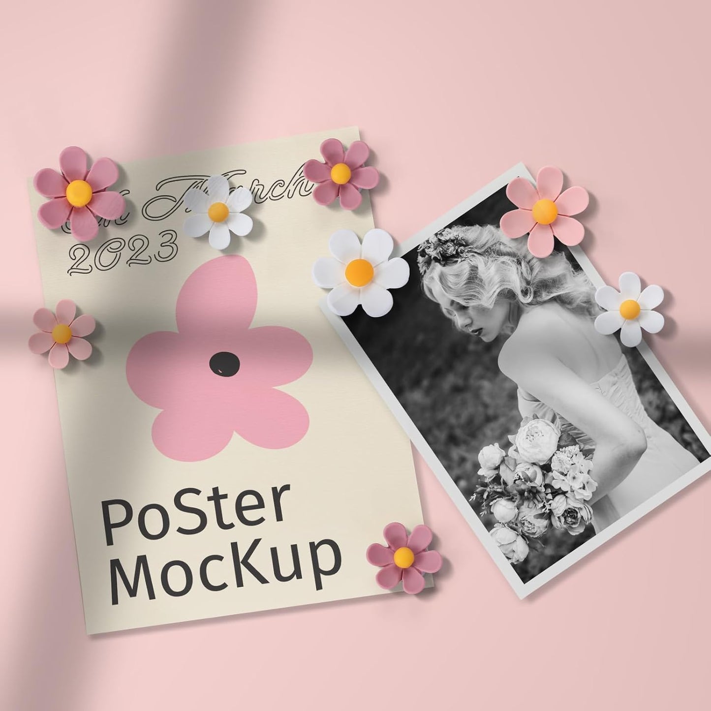 18Pcs Magnets Refrigerator,3 Colors 3D Cute Magnet, Resin Flower Decorative Magnets, Pink Fridge Magnet for Refrigerator Locker Whiteboard Office Kitchen(9 Small+9 Medium)