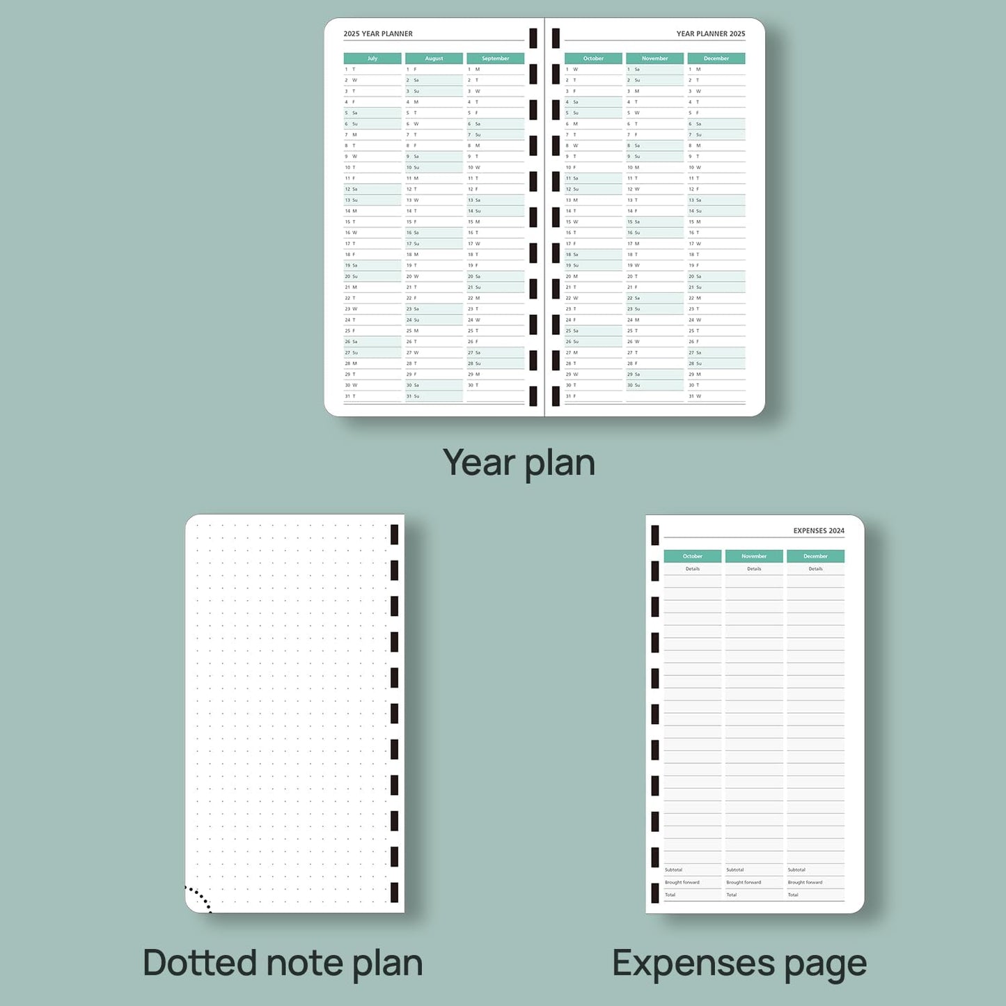 POPRUN Pocket Planner 2025-2026 (Slim Size 3.5'' x 6.5'') Academic Purse Calendar (July 2025 - June 2026) with Hourly Time Slots, 100GSM Thick Paper, Spiral Soft Cover - Night Sky Blue