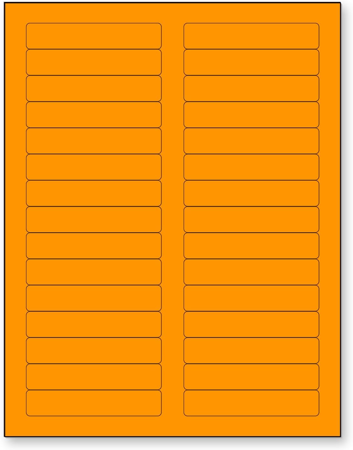 NextDayLabels 8-1/2 x 11 Neon Color High Light Fluorescent Labels for Laser & Inkjet Printer (Orange Fluorescent, 2/3" x 3-7/16" - 30 Per Page | 750 Labels)
