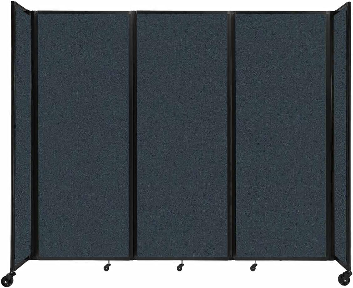 Versare Room Divider 360 Portable Wall Partition | Folding Panels | Large Freestanding Divider | Locking Wheels | Temporary Room Separator