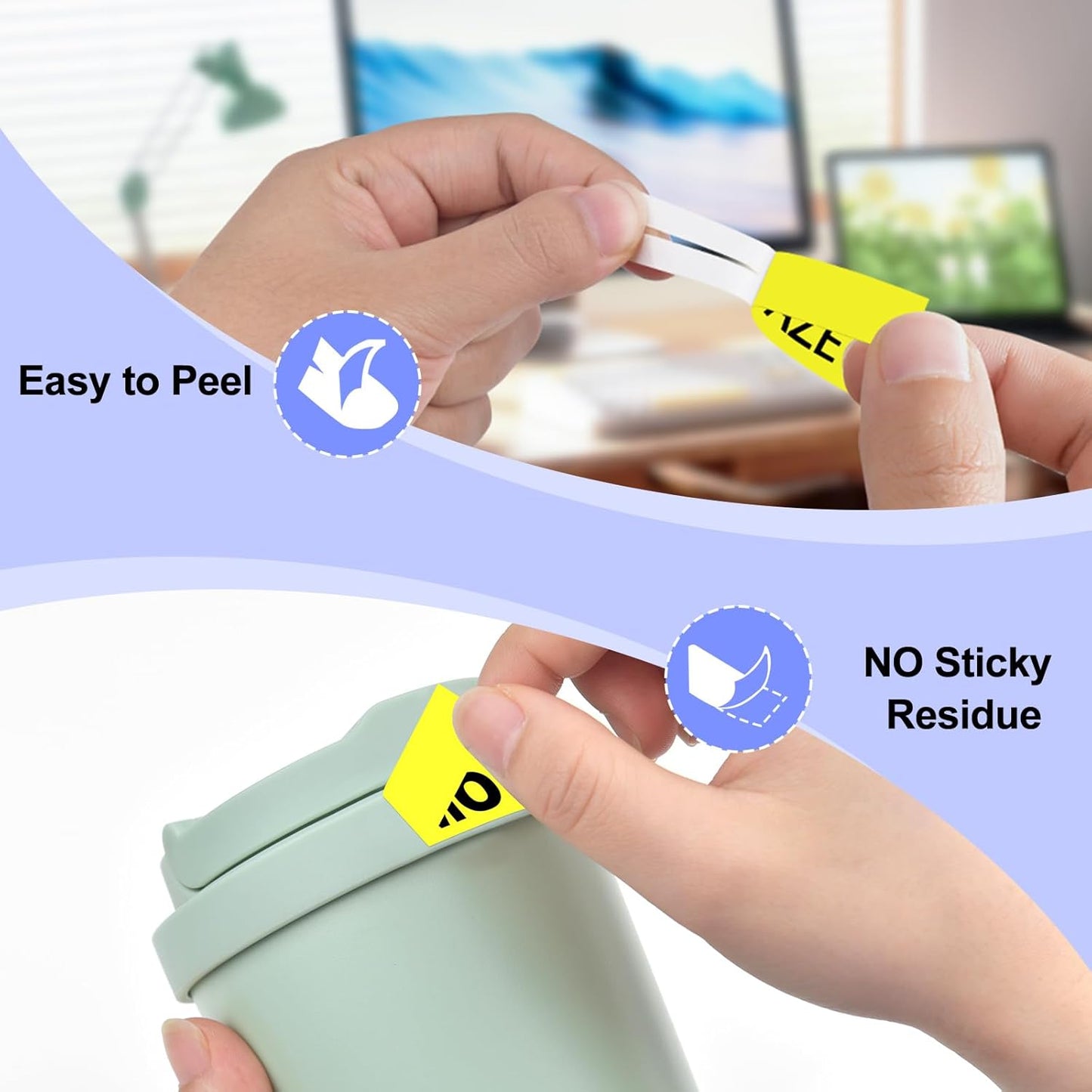 Label Tape Refills Compatible for P-Touch TZ-631 TZe-631 AZE631 Laminated Black on Yellow 1/2 Inch 0.47" 12mm for PT-D200 PTD210 D400 D600 PTH100 H110 PT2730 PTP700 PTP710BT, 2 Pack