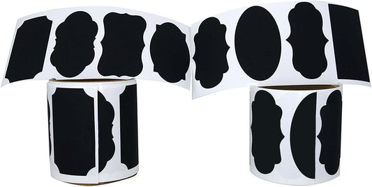 432 Large Chalkboard Labels Premium Reusable Chalkboard Stickers 3MM White Chalk Marker Dual Tip: Bullet/Chisel Labeling Jars,Parties, Craft Rooms, Weddings Organize Your Home & Kitchen (12 Rolls)