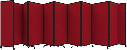 Versare Room Divider 360 Portable Wall Partition | Folding Panels | Large Freestanding Divider | Locking Wheels | Temporary Room Separator