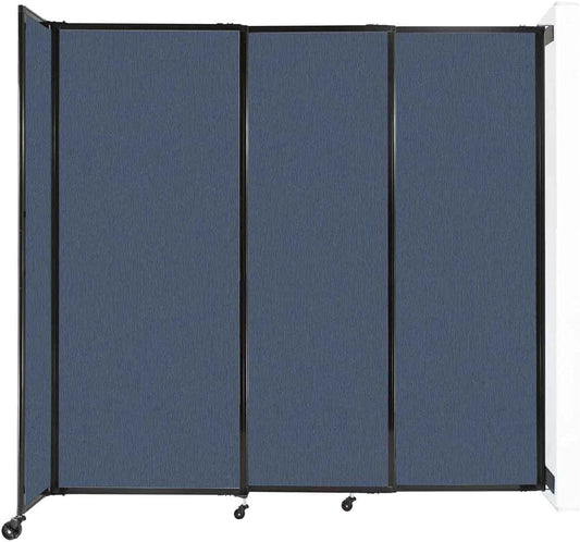 Wall-Mounted Sliding StraightWall Room Divider | Adjustable Widths | Locking Wheels | Room Separator | Up to 7'2" Wide x 6'10" Tall Ocean Fabric Panels