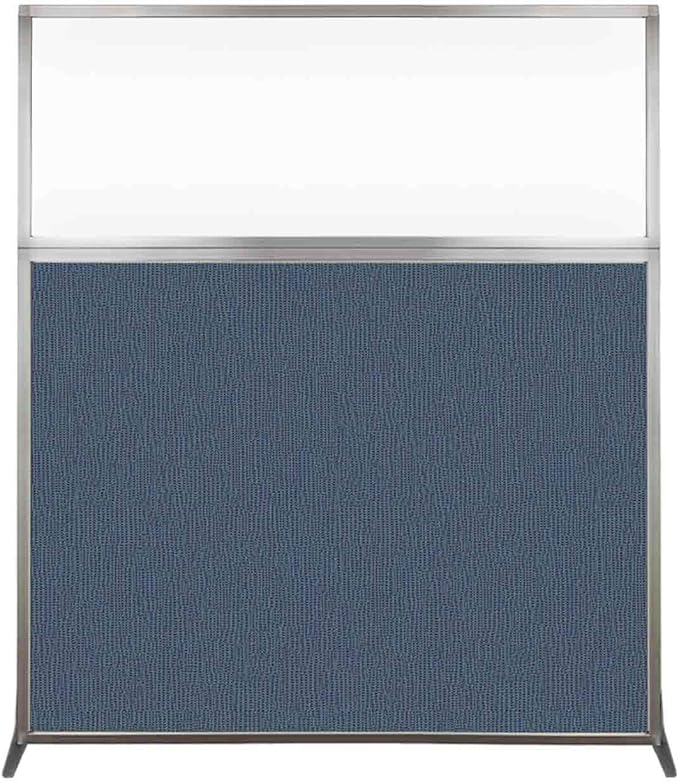Versare Hush Screen Portable Room Divider | Workstation Wall Divider | Freestanding Privacy Hush Panels | Clear Windows | Fabric Office Divider Screen | Great for Room Separation