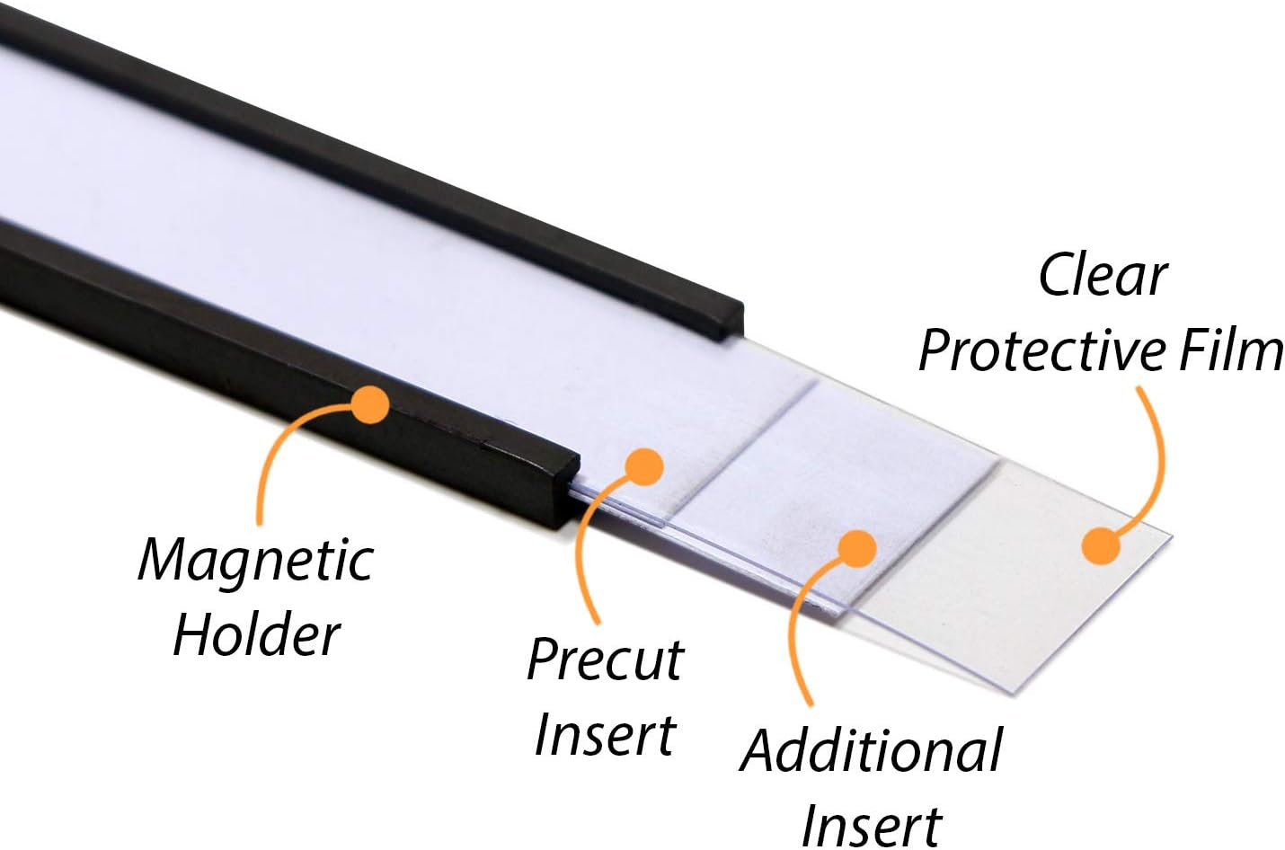 SmartSign Pack of 25 Magnetic 'C' Channel Label Holders | 0.5" x 3"