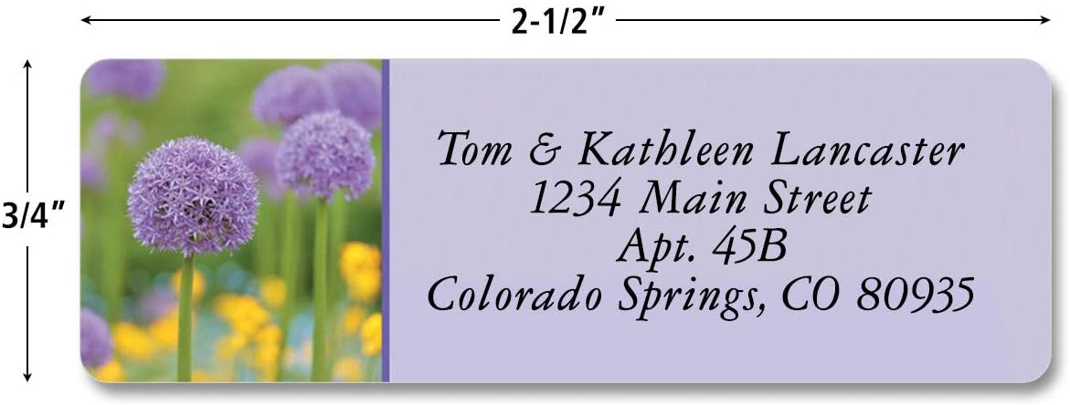 Colorful Images Floral Fantasy Rolled Personalized Return Address Mailing Labels with Dispenser, Customize with Name & Shipping Address, 250 ¾” x 2½” Self Adhesive, Easy Peel Label Roll
