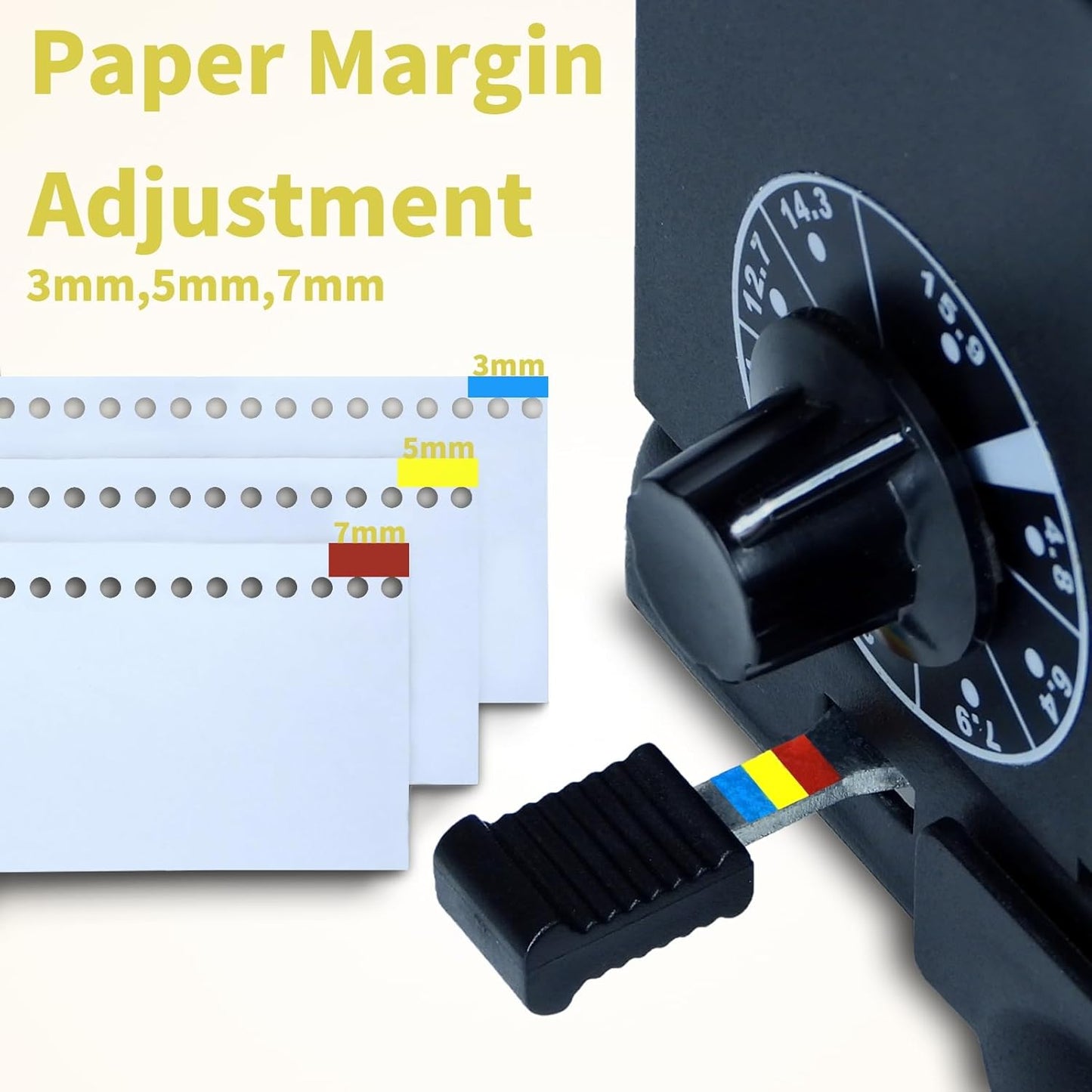 Rayson TD-1500B34R Binding Machine, Round Holes, 3:1 Pitch Wire-O Binder Punch 15 Sheets/Bind 130 Sheets with Sturdy Metal Construction