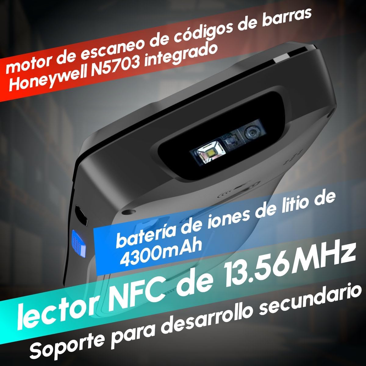 Rayoungtek Android Barcode Scanner Built-in HW N5703 1D/2D/QR Scan Engine, NFC Reader, Rugged Android 12 4G WiFi Wireless Handheld Moible Computer PDA Data Terminal with Charge Dock