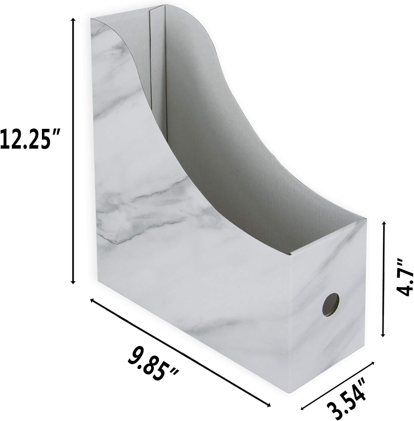 HUAPRINT Magazine Holder(6 Pack, Marbling Gray) Cardboard Magazine File Holder-Folder Holder,Magazine Organizer,Document Organizer,Magazine Storage Box,With Labels