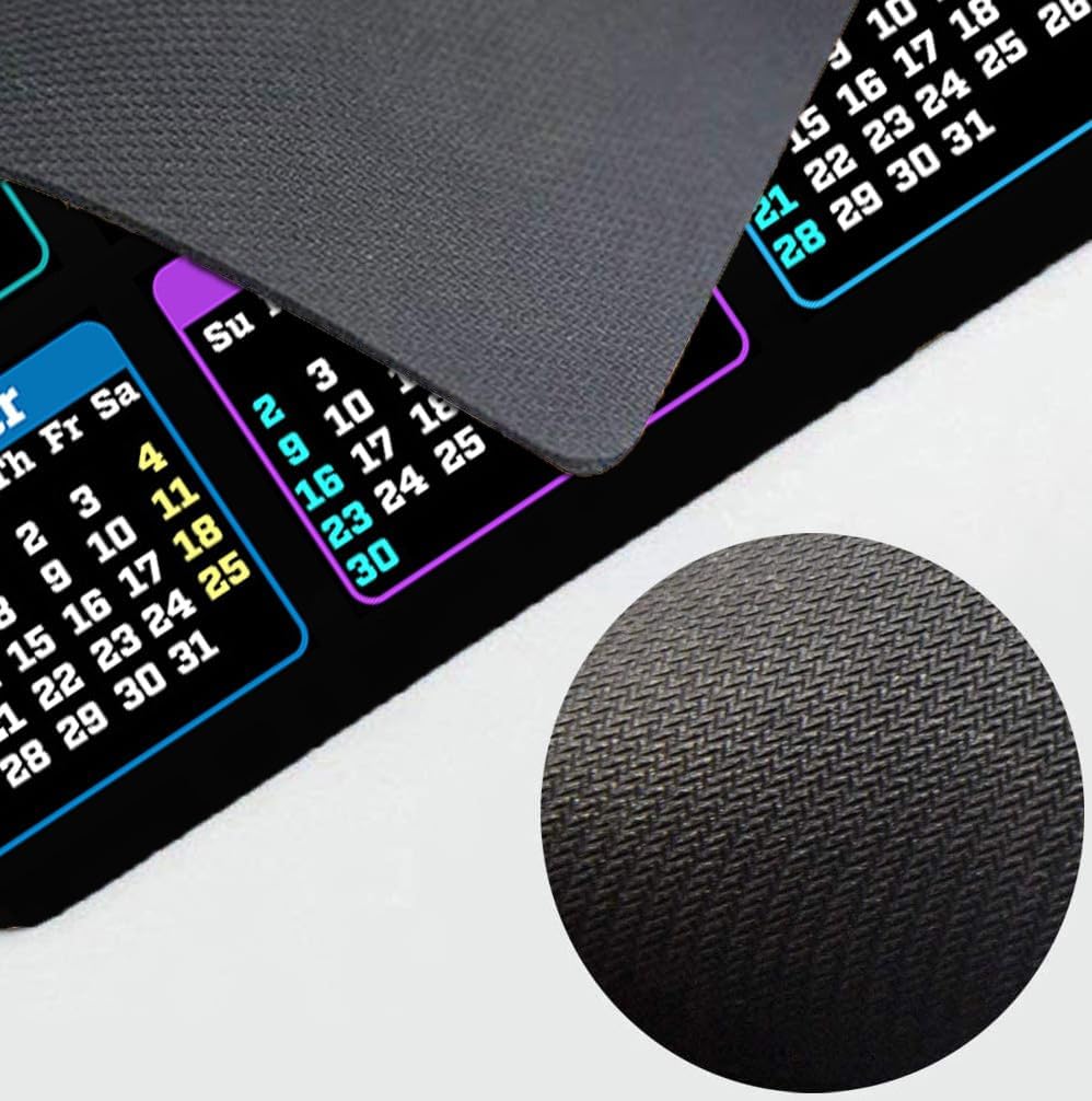 Calendar Mouse pad, 2025 Calendar Color Vertical Edition Natural Rubber Quality Creative Gaming Mouse Pad Rectangle Mouse Personalized Desk Mouse Pad 9.5 inch x 7.9 inch