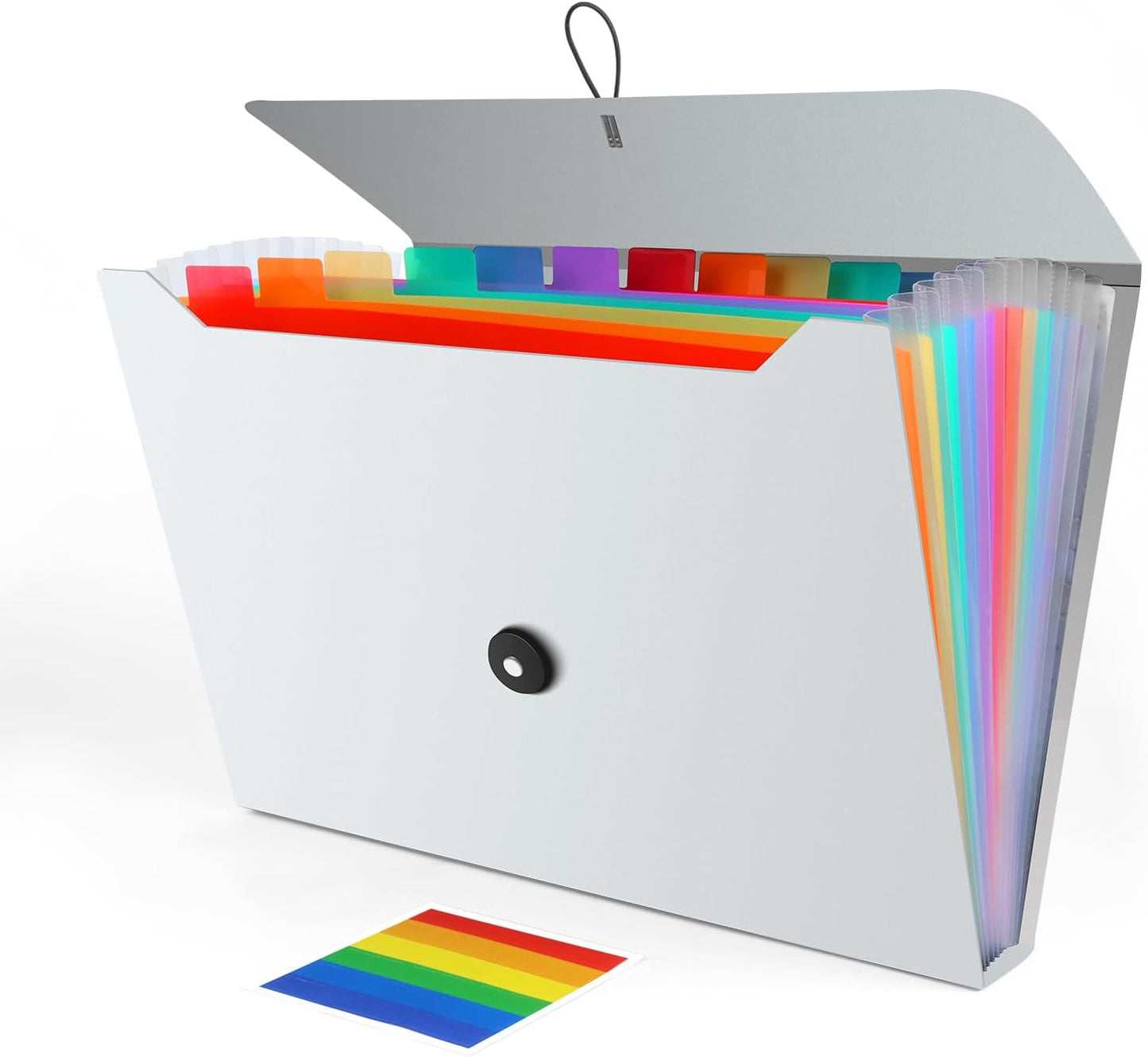 Accordion File Organizer, Expanding File Folder for Sorting Documents and Papers, 13 Pockets Receipt Organizer for Home, Travel and Office Use (White)