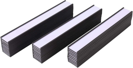 Eeoyu Magnetic Label Holders with Magnets Magnetic Data Card Holders with Clear Plastic Protectors for Metal Shelf, Whiteboard, Set of 50 (1 x 8 Inch)