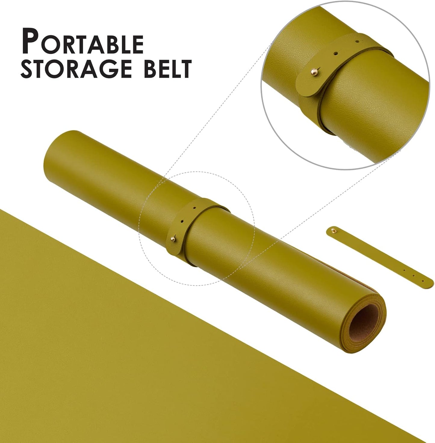 Cork Desk Mat - Small Dual-Sided Desk Pad for Office and Home - Desk Organization and Accessories - Ideal for Large Mouse Pad and Small Desk Mats on Top of Desks(Olive Green,23.6"x 13.8")