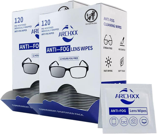 Anti Fog Wipes for Glasses, 240 Count,Pre-Moistened Cleaning Wipes, Lens Cleaner Wipe for Eyeglasses,Sunglasses,Goggles,Screen,Phone,Individually Wrapped Eye Glasses Cleaner
