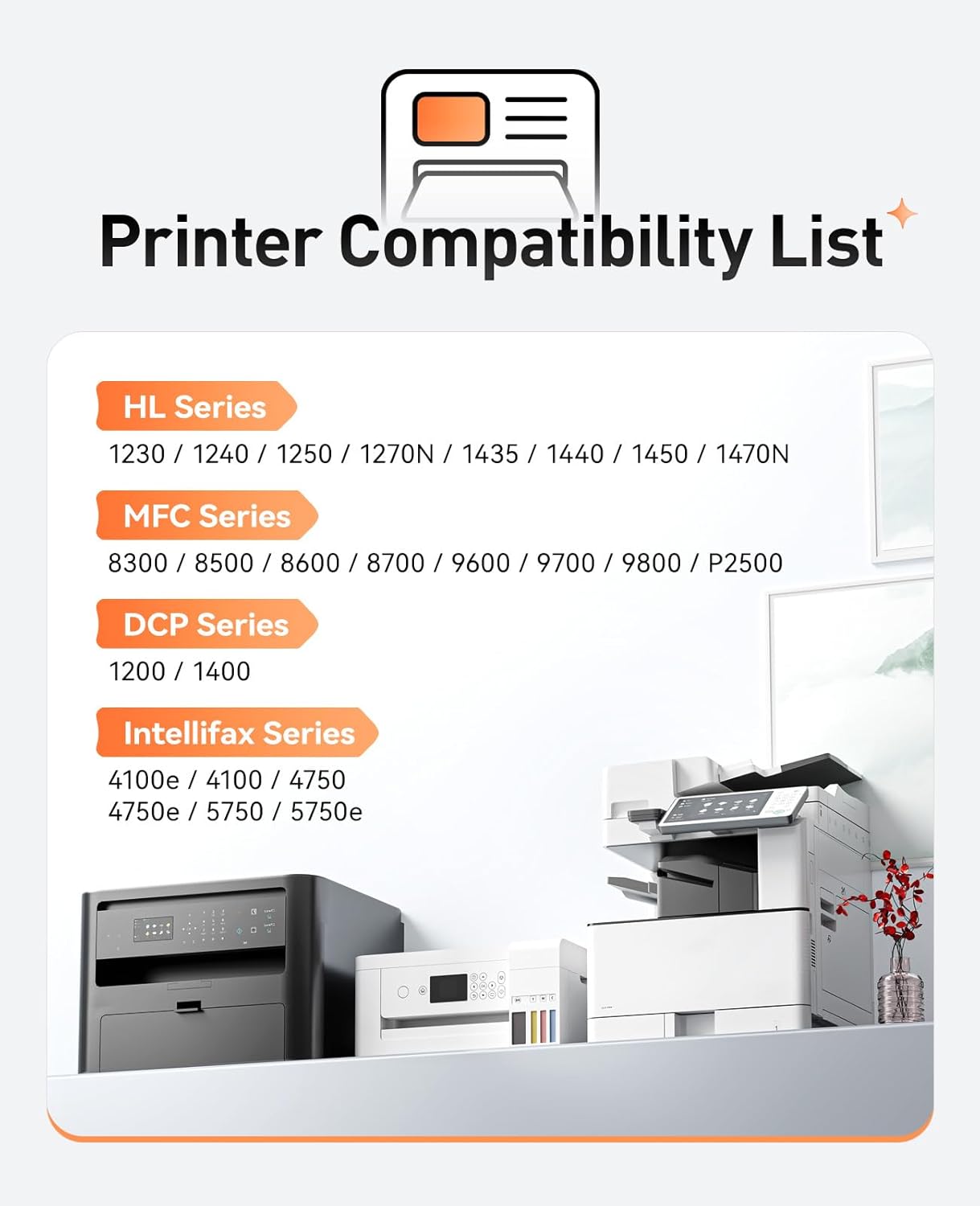 TN460 Toner Cartridge Black 1-Pack Replacement for Brother TN-460 TN430 TN-430 Compatible with Brother Intellifax-4100e 4750e 5750e HL-1240 DCP-1200 1400 8350 MFC-8300 MFC-8500 MFC-9600 P2500 Printer