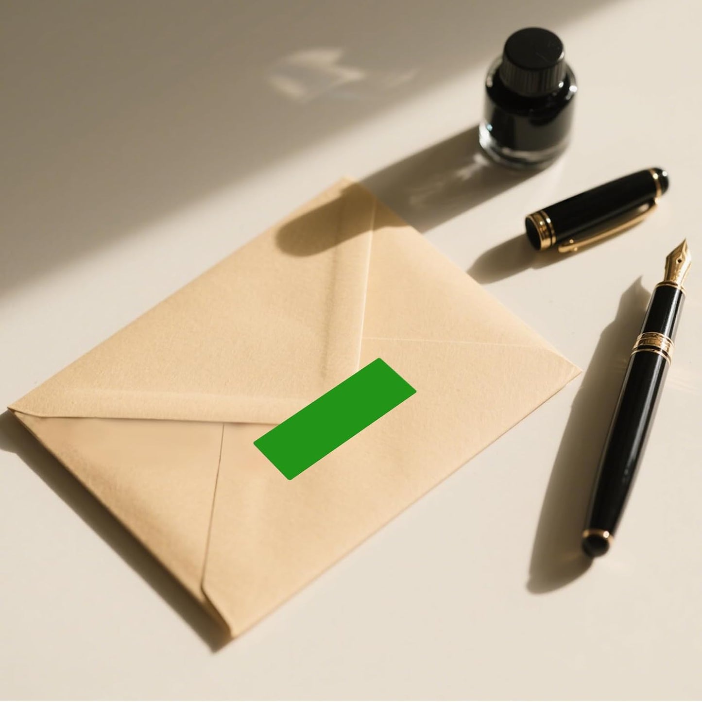 3 × 1 Inches Green Rectangle Color Coding Labels 1000 PCS, Self-Adhesive Writable Waterproof Vinyl Blank Sticker Roll for Office Home School Business