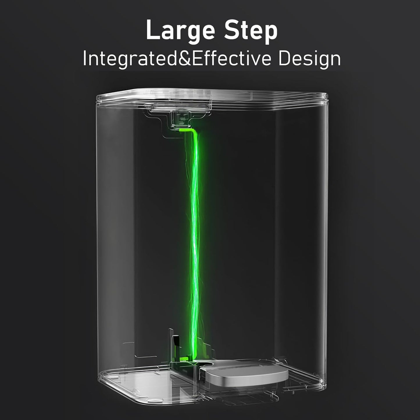 Arlopu 13.2+1.3 Gallon Step Trash Can, Stainless Steel Garbage Bin, Soft-Close Rubbish Bin with Removable Plastic Inner Bucket, Fingerprint-Proof, Lid Dustbin, for Kitchen Home (Black)