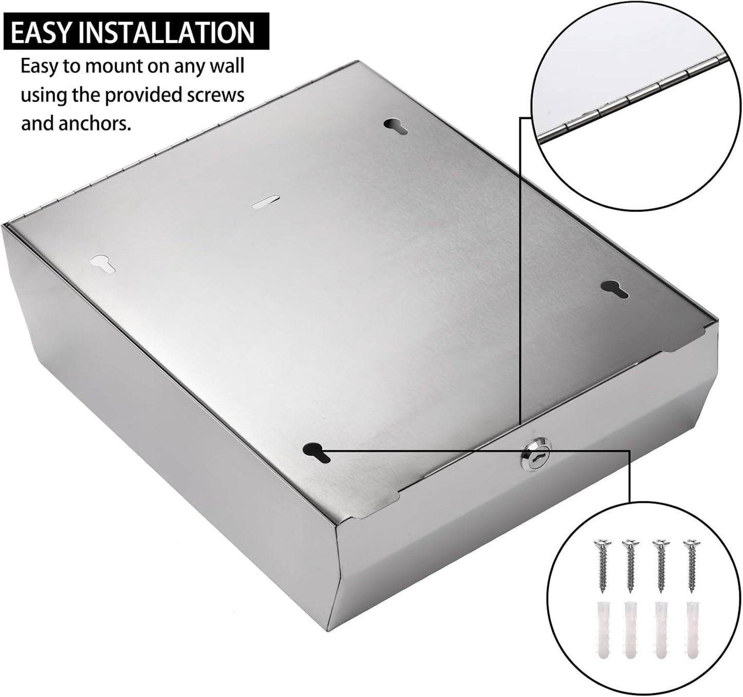 Suwimut Paper Towel Dispenser Wall Mount, Commercial Stainless Steel Hand Towel Dispenser Holds Multifold, Trifold, C Fold, Touchless Hand Towels Dispenser with Lock for Restroom, Bathroom, Kitchen