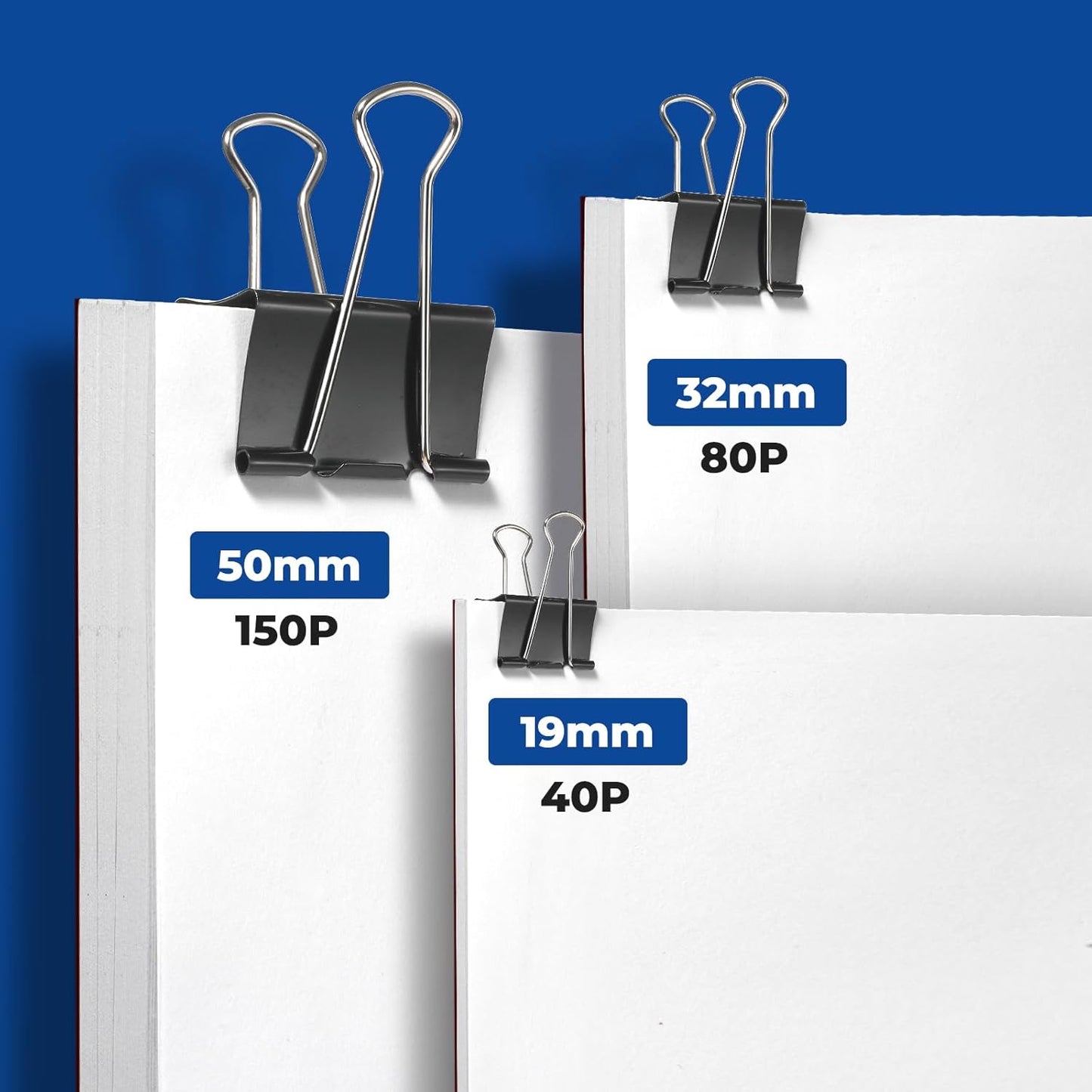 Eclirgan 1.9-Inch Large Binder Clip with Heavy-Duty/Folding/Rust-Resistant,48-Pack Thick Metal Office Clip in 4 Boxes,Black Paper Clamps for School/Outdoor Use/Office/Home