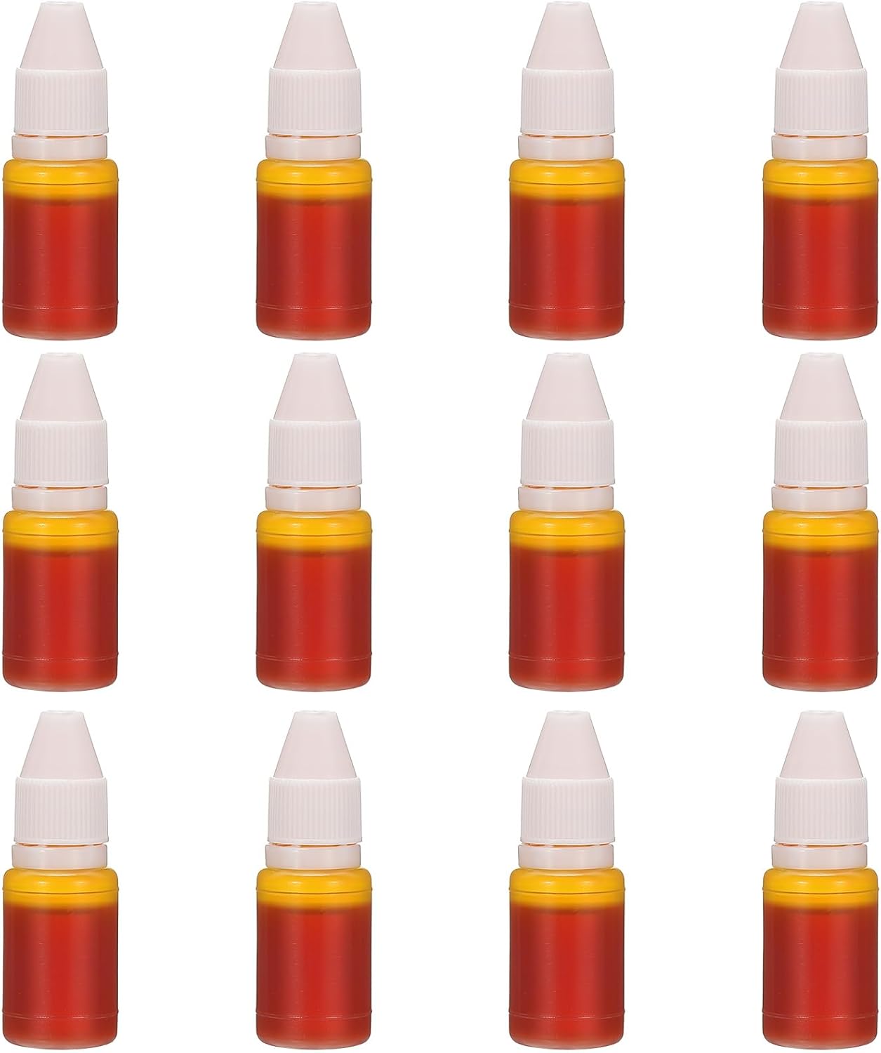 PATIKIL 0.33oz Refill Ink for Stamps and Ink Pads, 12Pcs 10ml Stamp Pad Ink Refill for Office Stamp Self Inking Stamp Date Stamp Scrapbooking, Yellow