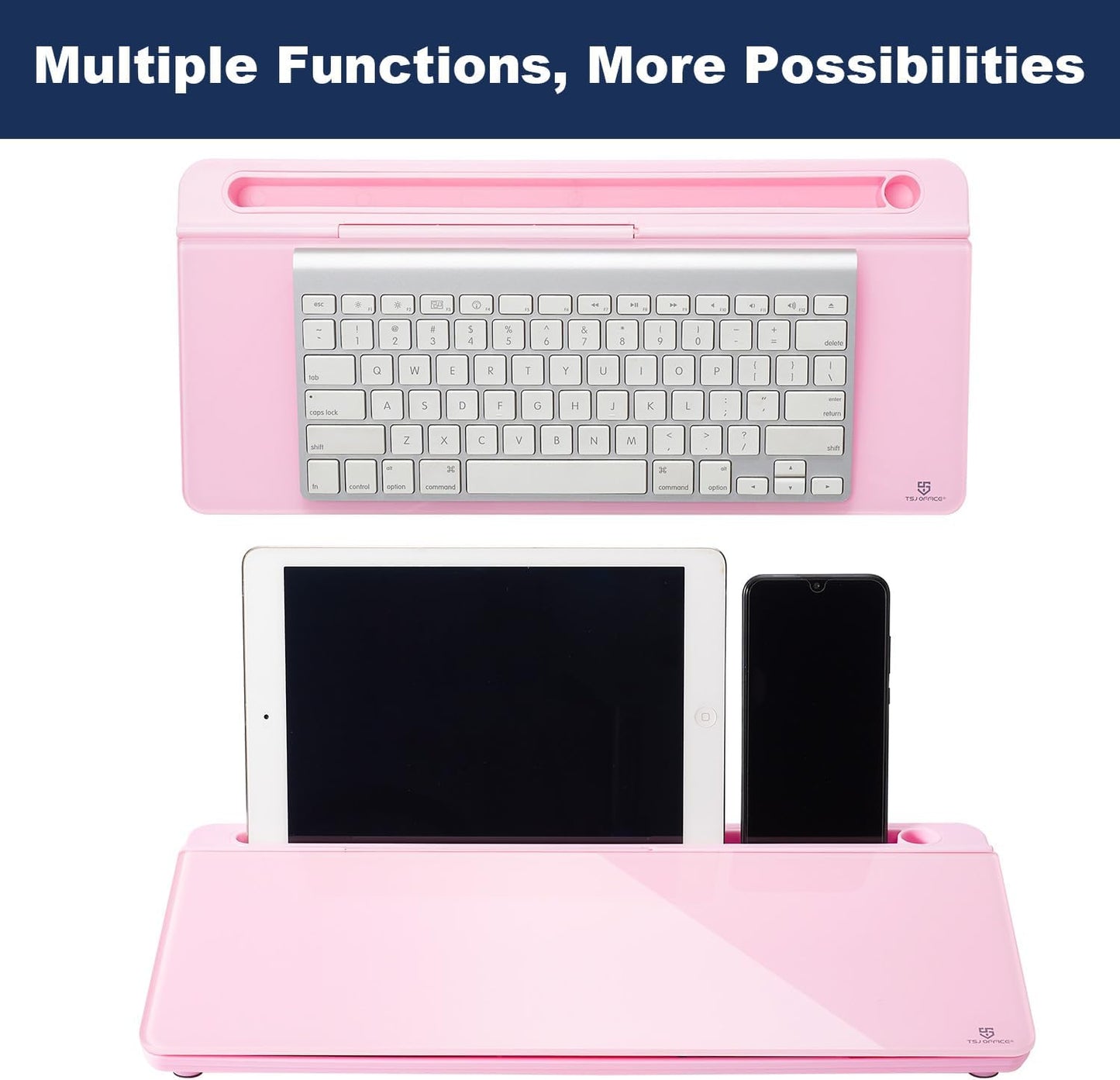 TSJ OFFICE Desktop Whiteboard Dry-Erase-Board - Computer Keyboard Stand White Board Surface Pad with Drawer, Desk Organizers with Accessories for Office, Home, School Supplies