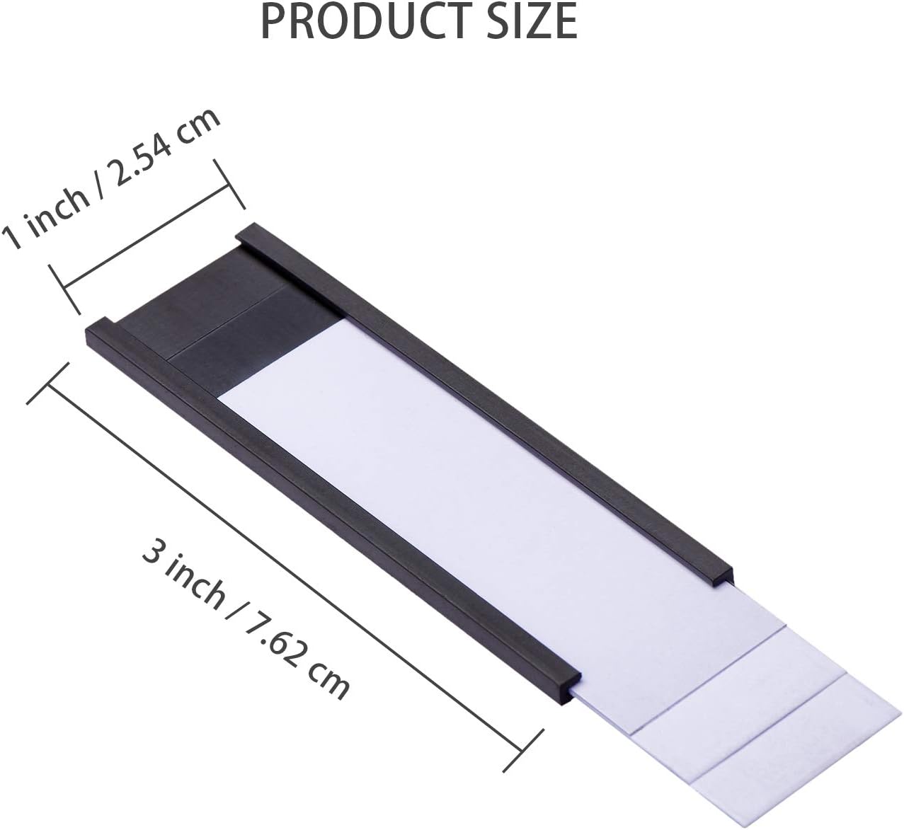 Eeoyu Magnetic Label Holders with Magnets Magnetic Data Card Holders with Clear Plastic Protectors for Metal Shelf, Whiteboard, Set of 50 (1 x 3 Inch)