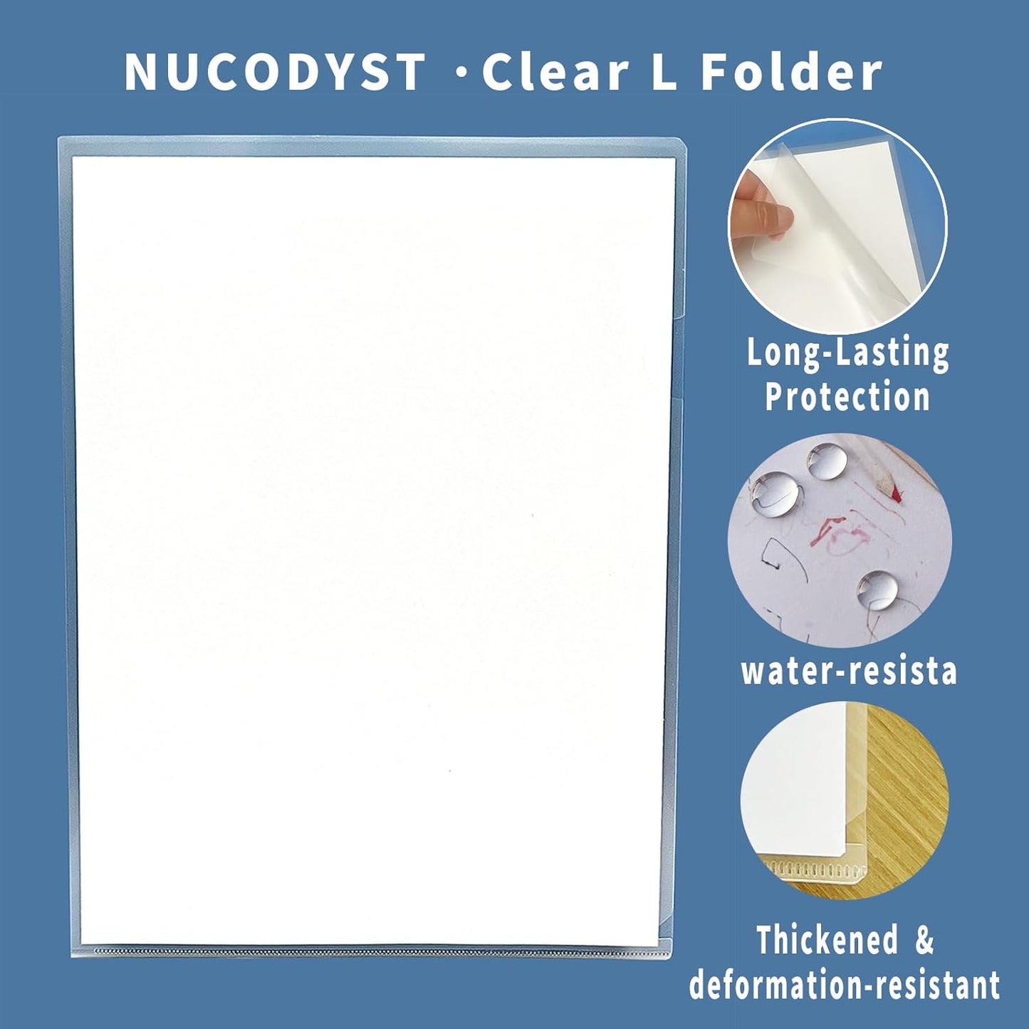 30 Pack Thick Clear Plastic Folders – Fits A4 & Letter Size Paper 8.5x11 Inch, Waterproof Document Protectors, Keeps Documents Organized for School, Office & Home