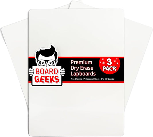 Mini Dry Erase Board for Kids, 3-Pack - 9x12-Inch Small White Boards for Students and Teachers - Double-Sided, Portable, and Easy-to-Clean Writing Boards for Classroom, Office, or Home