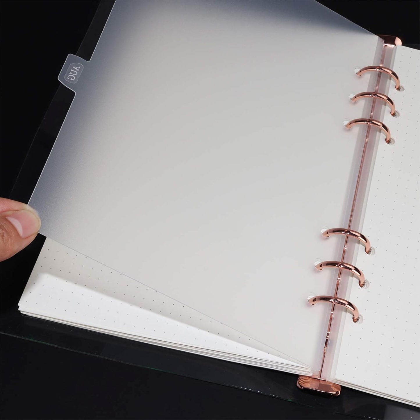 A5 Plastic Binder Dividers 6 Holes Durable Plastic Tab Dividers for 6-Ring Binders, Notebooks, Planners (Clear, 12 tab)