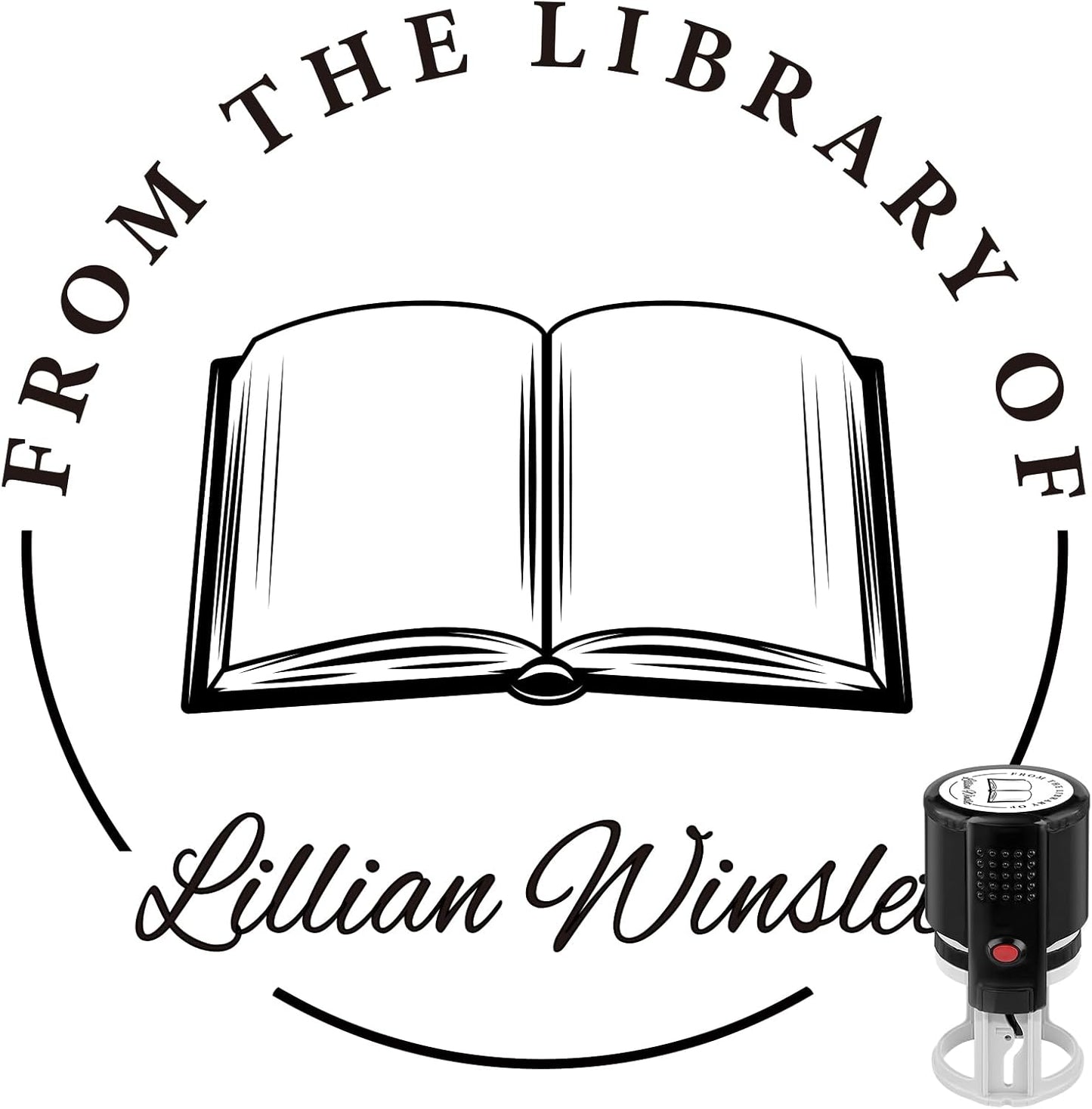 Custom Self-Inking Stamps | Personalized Book Stamp Gift for Book Lovers | 5 Ink Colors (Style04)