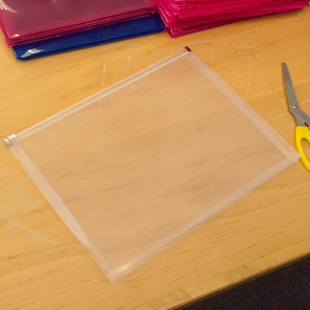 JAM PAPER Plastic Envelopes with Zip Closure - Letter Booklet - 9 3/4 x 13 - Clear - 3/Pack