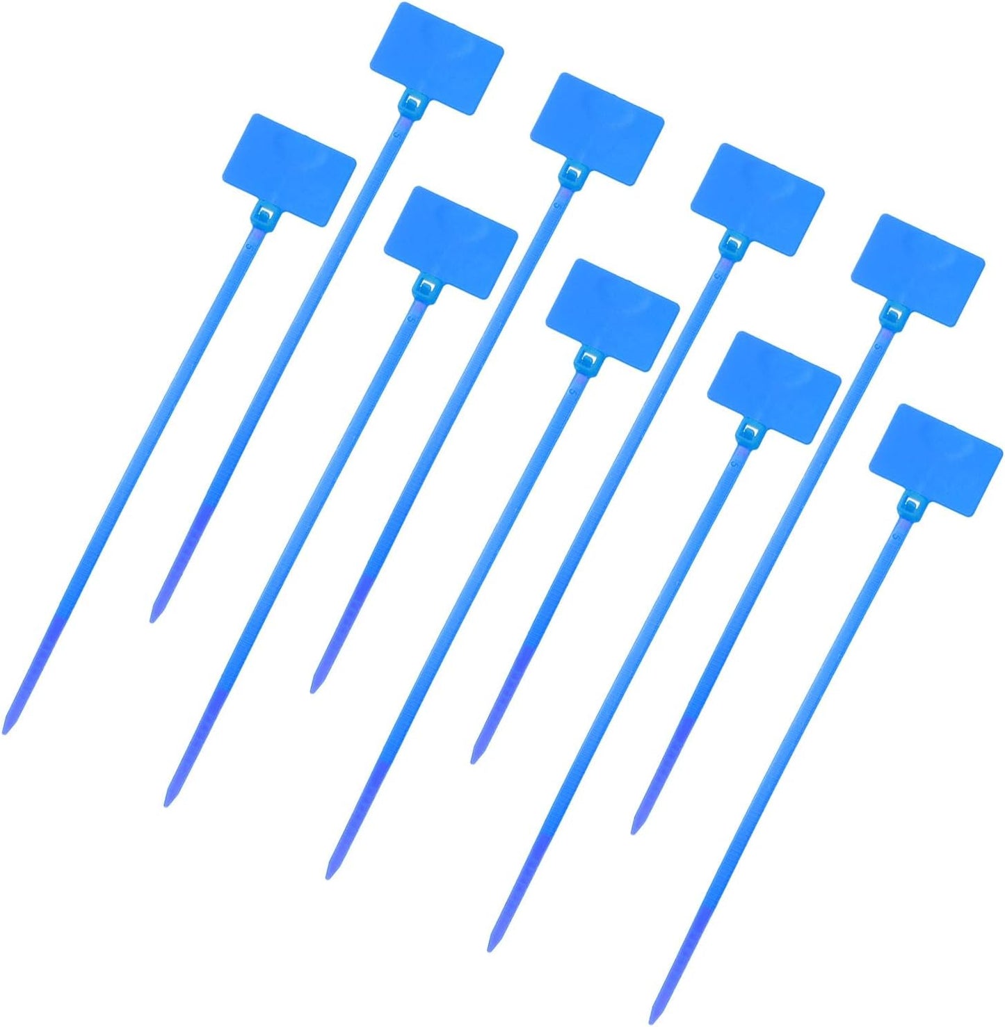 uxcell 100 Pcs Cable Label Marker Tags, Nylon Cable Zip Tie Tags 8.7 Inch Writable Self-Locking Wire Labels Zip Ties for Organization Marking, Blue
